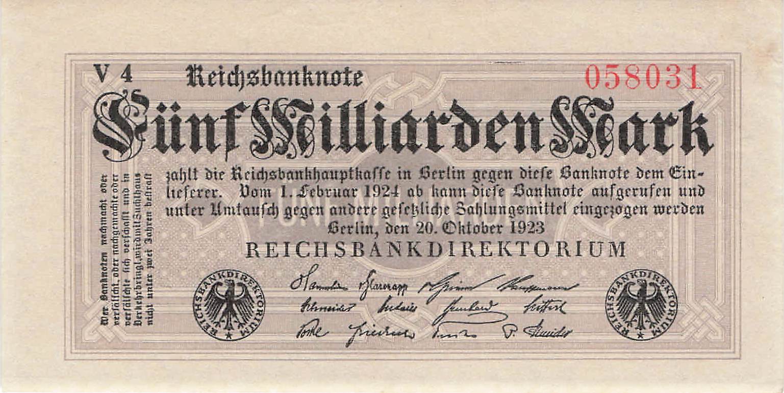 Ro.120 5 Milliarden Mark 1923